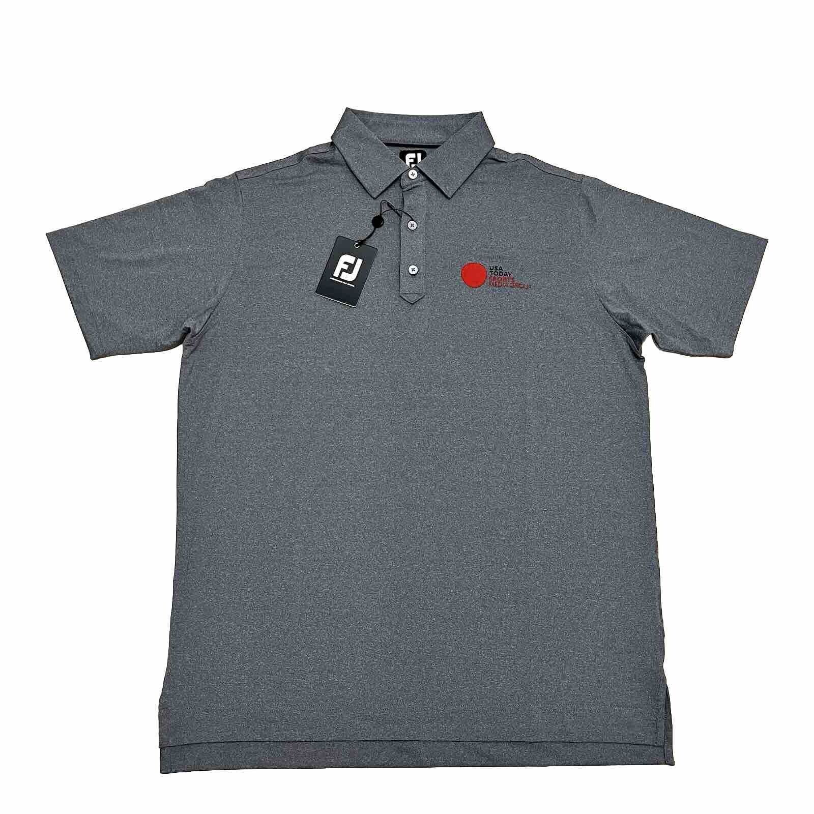FOOTJOY FJ  LISLE Polo Shirt Men’s Large Heather Charcoal Performance Golf Logo