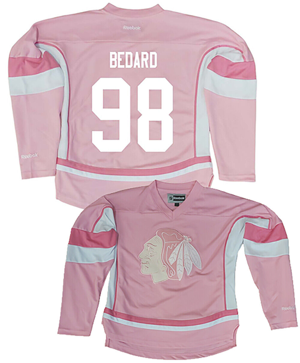 Toddler Chicago Blackhawks Connor Bedard #98 Pink Premier Stitched Jersey