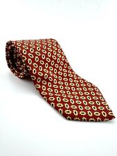 VTG Burberrys of London 100% Silk Made In England Tie Yellow Red Floral Paisley picture