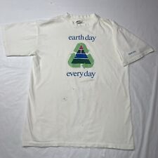 Vintage 90s Earth Day T-Shirt Single Stitch Every Day Recycle Xerox White Large picture