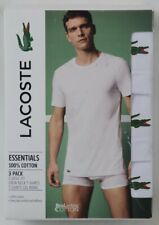 Lacoste Essentials 3 Pack White Classic Crew Neck T-shirts Tee Cotton NWT picture