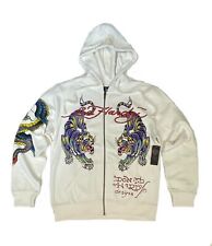 ED HARDY TIGER DRAGON LIGHTWEIGHT HOODIE (EHM1301-35) COLOR: IVORY picture