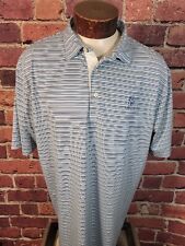 Peter Millar Summer Comfort Men's XL Blue White Striped East Lake Polo⛳ picture