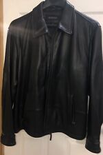 Murano Lambskin Leather Lined Outerwear Men's Jacket Size Large Black Nice picture