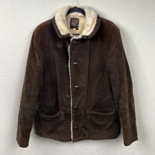 Vintage Chocolate Brown Corduroy Jacket Soft Faux Fur Lined Made in Canada M picture