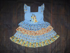NEW Boutique Bluey Girls Sleeveless Ruffle Twirl Dress picture