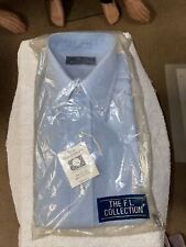 Vtg 1980s NOS the F.L. collection blue 1/2 sleeve button dress shirt 15 S picture