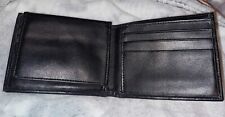 Perry Ellis Black Genuine Leather Soft Trifold Wallet 4.25