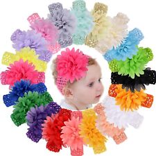 20 Pcs Newborn Baby Girl Headband Infant Toddler Flower Soft Stretchy Hair Band picture