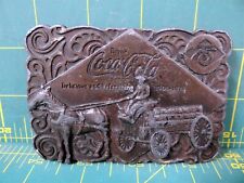 1975 Coca-Cola 75th Anniversary Belt Buckle Solid Brass w/Bottle Opener on Back  picture