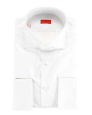 NWT ISAIA Napoli DRESS SHIRT solid white French luxury handmade 38 15 MIX picture