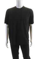 Kired by Kiton Mens Short Sleeve Crew Neck Tee Shirt Black Cotton Size IT 54 picture
