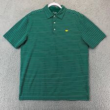 Master Tech Adult Large Green Striped Short Sleeve Golf Polo Shirt Mens picture