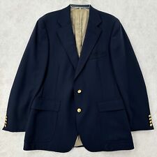 Vintage CHAPS Ralph Lauren Navy Blue Gold 2 Button Sport Coat Blazer Jacket 40R picture