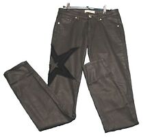 PIERRE BALMAIN Black Cotton Sheen Sheer Star Mesh Detail Skinny Jeans Pants 26 picture