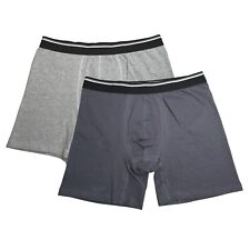 2PK Assorted Mens Cotton Boxer Briefs Comfort Flexible Soft Waistband Underwear picture