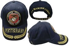 US Marine Corps Emblem Veteran Wreath Navy Blue Cap Hat - Officially Licensed picture