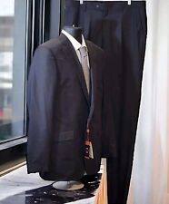 Carlo Lusso 150 Performance Solid Gray 2 Button Mens 46R, 40W 2 Piece Suit - NWT picture