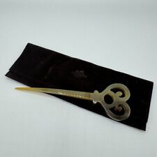 Genuine Hermes Hairpin Buffalo Fawn Vintage 6in x 1.8in Rare Heart Japan 325 90 picture