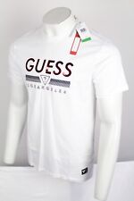 Guess Jeans Men's T Shirt Koda Logo Crew Embossed Short Sleeve White Red picture