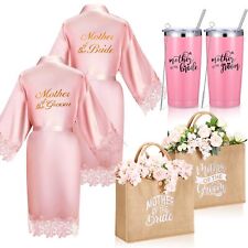 6 Pcs Mother of Bride and Groom Gift Set Mother of the Groom Satin Robes Moth... picture
