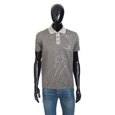BERLUTI 660$ Polo Shirt - Gray Scritto Jacquard Jersey Cotton Pique picture