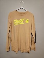 RARE GHOST LIFESTYLE GLITCH LONG SLEEVE  BEIGE NEON GREEN  T-SHIRT LARGE picture