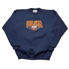 Vintage Polska Poland Crewneck Sweatshirt Navy Blue Santee Men's Sz XL picture