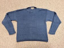 Vintage LL Bean Sweater Womens Large Blue Cable Knit Pullover Outdoors Casual picture
