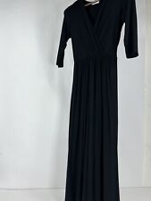 Bailey 44 Dress Size M Black Maxi 3/4 1/2 Sleeves Stretch Long Gown Cozy picture