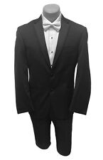 Men's Joseph Abboud Black Tuxedo Jacket with Fitted Flat Front Pants 42R 35W picture