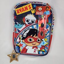 NEW Ryan's World Red Titan & Friends School Double Strap Backpack w/ Eye Mask  picture