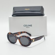 Celine Triomphe CL40194U Oval Women Sunglasses 100% UV Black / Tortoise Frame picture