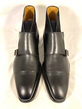 MAGNANNI Men's Monto Black Leather Double Monk Strap Boot Size US 10 EU 43 $475 picture