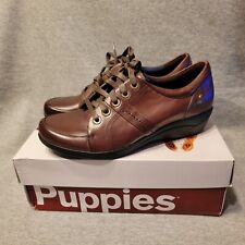 Hush Puppies Champion Oleena Women's Size 8 Medium Dark Brown Leather Shoes picture
