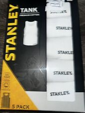 Stanley ~ Men's 5-Pack Tanks Tops Undershirts Cotton Blend White Breathable ~ XL picture