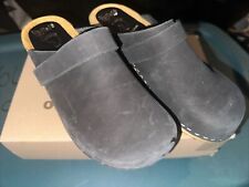 GREY  SWEDISH DESIGN CLOGS VOLLSJO SUEDE LEATHER WOODEN SIZE EU 38/US 8 picture