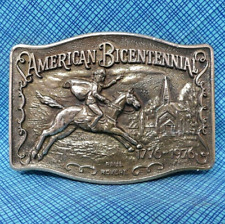 Paul Revere Belt Buckle USA 1976 Bicentennial Vtg 70s James Lind WSAW    .CPA250 picture