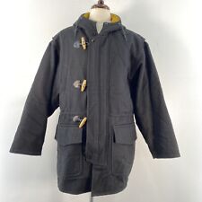 VTG Hunt Club USA Black Wool Full Zip Toggle Parka Winter Jacket Coat Men L picture