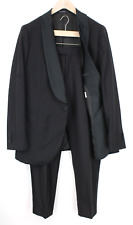 SUITSUPPLY La Spalla Men Suit UK44R Tuxedo Lined Pure Wool Black 2 Piece picture