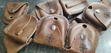 Set of 12 Antique Style Brown Leather Cover Leather Pouch For mini accessories  picture