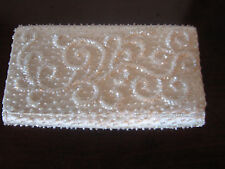 Vintage 1950's White Beaded Clutch made for May D & F CO picture