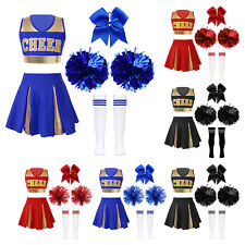 US Cheerleader Costume Girls Cheerleading Uniform Halloween Party Cosplay Outfit picture