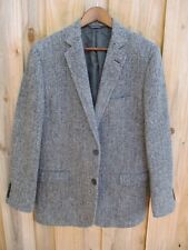 Brooks Brothers Fitzgerald Harris Tweed slim black herringbone jacket 44R picture