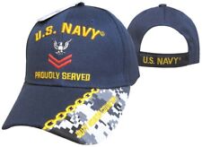 Blue US Navy PO2 Petty Officer 2nd Second Class Hat Ball Cap Veteran Military picture
