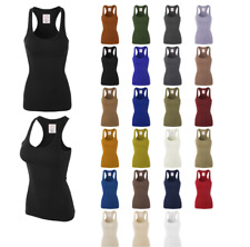 Slim Fit Scoop Neck Ribbed Stretchy Racerback Tank Tops picture