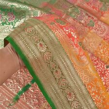 Sanskriti Vintage Indian Wedding Sarees Blendsilk Woven Brocade Zari Sari Fabric picture