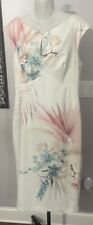 TED BAKER London Size 5 US 14 Ivory White Floral Scuba Cloth Pencil Midi Dress picture