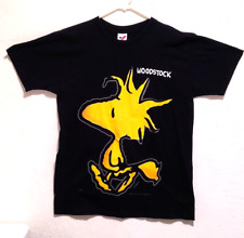 Vintage 1965 Woodstock Peanuts Graphic Print Single Stitch T-Shirt Black Size L picture