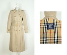 Women's Burberry Belted Double Breasted Beige Trench Coat Superb Size UK 6 M picture
